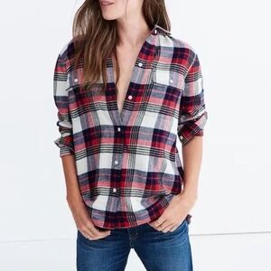 Madewell Flannel Classic Ex-Boyfriend Shirt in Drayton Plaid